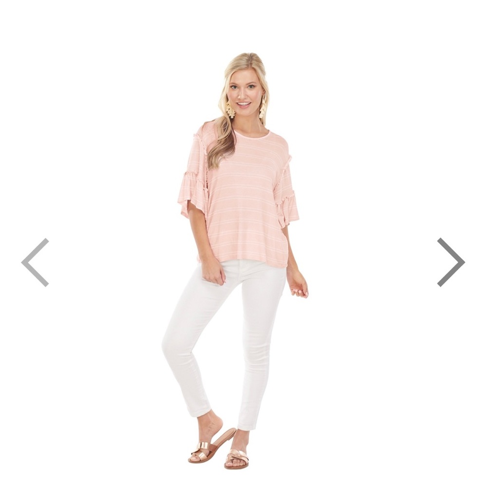 NWT Mud Pie Ruffle Sleeve Top Size Medium